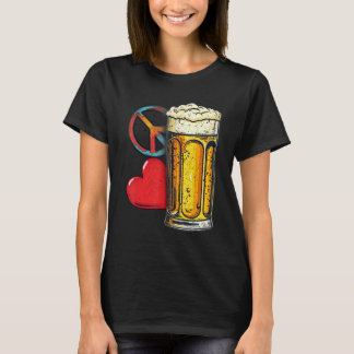 ピースラブビールおもしろいクラフトビールレトロ Tシャツ