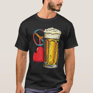 ピースラブビールおもしろいクラフトビールレトロ Tシャツ