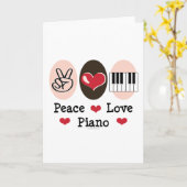 ピースラブピアノグリーティングカード カード (黄色い花)