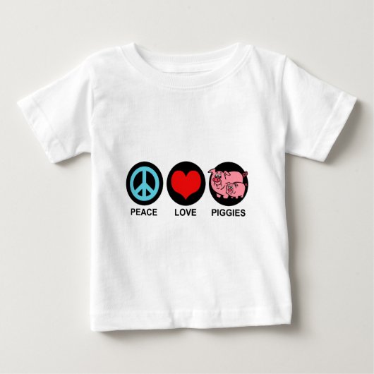 ピースラブピギー ベビーTシャツ (正面)