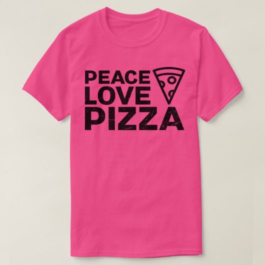 ピースラブピザデザインピザ恋人 Tシャツ (デザイン正面)