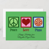 ピースラブピザパーラーカスタムクリスマス シーズンカード (正面/裏面)