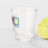 ピースラブピックボールかわいいパーソナライズされた ショットグラス (右)