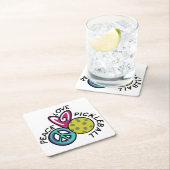 ピースラブピックボール スクエアペーパーコースター (インサイチュ)