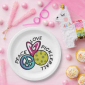 ピースラブピックボール ペーパープレート (パーティー)