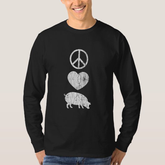 ピースラブピッグズギニア所有者グラフィック Tシャツ (正面)