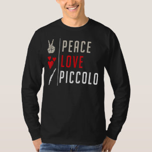 ピースラブピッコロミュージカル楽器ピッコロ遊 Tシャツ