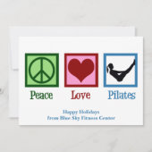 ピースラブピラティスかわいいカスタムクリスマス シーズンカード (正面)