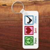 ピースラブピラティスインストラクターかわいいパーソナライズされた キーホルダー (正面)