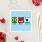 ピースラブピラティスインストラクターかわいいブルーパーティー スタンダードカクテルナプキン (インサイチュ)