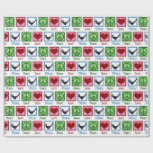 ピースラブピラティス先生かわいいクリスマス ラッピングペーパー (フラット)