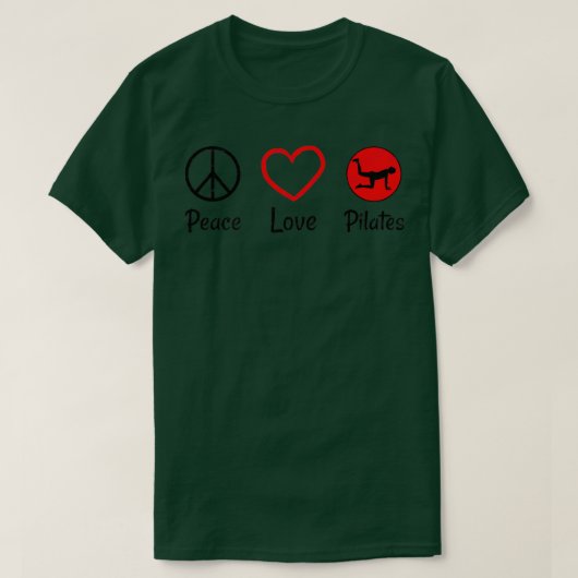 ピースラブピラティス愛I愛ピラティス2 Tシャツ (デザイン正面)