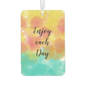 ピースラブピンクイエローターコイズ水彩 カーエアーフレッシュナー (裏面)