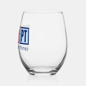 ピースラブフィジカルセラピーかわいいPT ステムなしワイングラス (左)