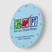 ピースラブフィジカルセラピーカスタムPTオフィスウォール ラージ壁時計 (傾斜)