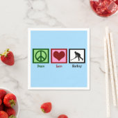 ピースラブフィールドホッケースポーツ誕生日パーティー スタンダードカクテルナプキン (インサイチュ)