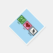 ピースラブフィールドホッケースポーツ誕生日パーティー スタンダードカクテルナプキン (角)