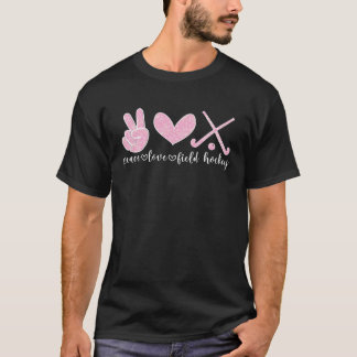 ピースラブフィールドホッケープレイヤーフィールドホッケー Tシャツ
