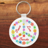 ピースラブフェレット キーホルダー (正面)