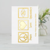 ピースラブフォトメトリックカスタム金ゴールド 箔シーズンカード (立ち正面)