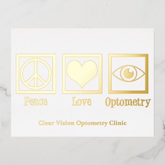 ピースラブフォトメトリックカスタム金ゴールド 箔シーズンポストカード (正面)