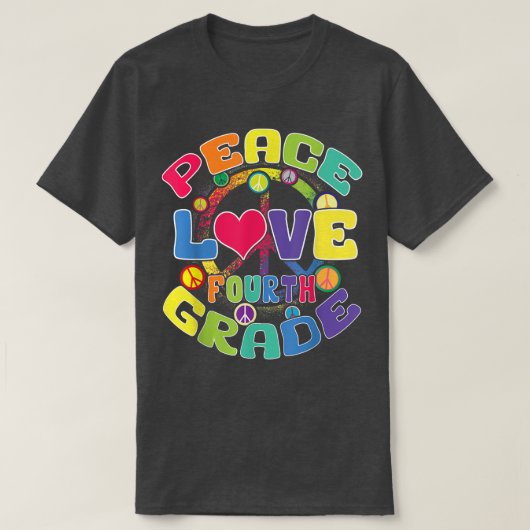 ピースラブフォーグレード新学期教室T Tシャツ (デザイン正面)