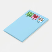 ピースラブフクロウ – かわいいフクロウ ポストイット (アングル)