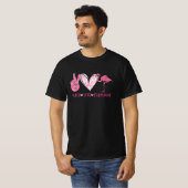 ピースラブフラミンゴ |フラミンゴ愛好家 Tシャツ (正面フル)