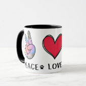 ピースラブプグペアカップ マグカップ (正面左)