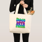 ピースラブプリム ラージトートバッグ (正面(商品))