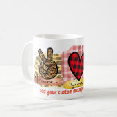 ピースラブプードルペットドッグブリードラバー犬のオーナー コーヒーマグカップ (正面左)