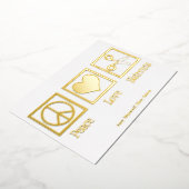 ピースラブヘアカットカスタム美容師サロン金ゴールド 箔シーズンカード (回転した状態)