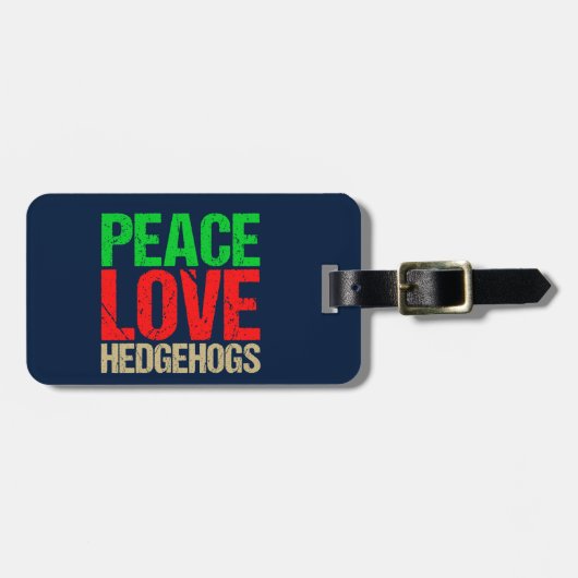 ピースラブヘッジホグ ラゲッジタグ (正面横)