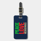 ピースラブヘッジホグ ラゲッジタグ (正面縦)