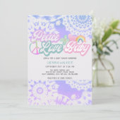 ピースラブベイビー グルービーパステル タイダイ ベビーシャワー 招待状 (スタンド正面)