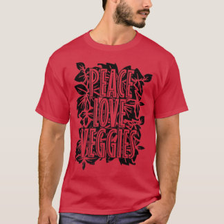 ピースラブベジースプラントビーガン Tシャツ