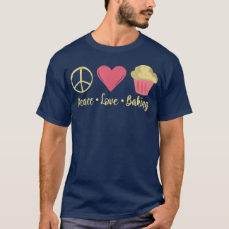 ピースラブベーキング料理ベーキングベイカー Tシャツ