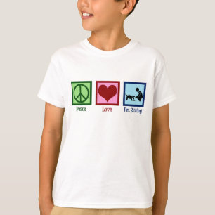 ピースラブペットシッティングドッグ歩くサービス Tシャツ