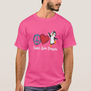 ピースラブペンギンキッズバードペンギン Tシャツ