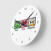 ピースラブペンギン ラウンド壁時計 (傾斜)