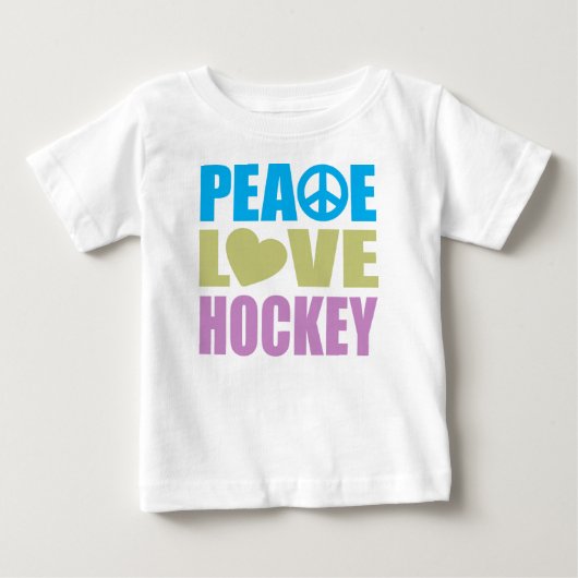 ピースラブホッケー ベビーTシャツ (正面)