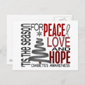 ピースラブホープクリスマスホリディ糖尿病 シーズンポストカード (正面/裏面)