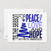 ピースラブホープクリスマスホリデー関節炎 シーズンポストカード (正面/裏面)