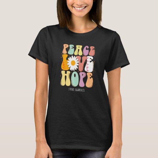 ピースラブホープストローク認識度 Tシャツ (正面)