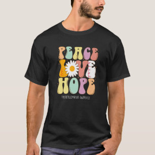 ピースラブホープトリコティロマニア認識度ギフト Tシャツ