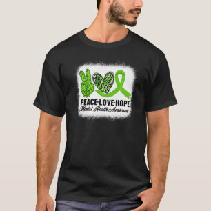 ピースラブホープメンタルヘルス認識度月グリー Tシャツ