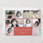 ピースラブホープ写真クリスマスホリデーカード シーズンカード (正面)