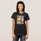 ピースラブホープ線維筋痛認識度 Tシャツ (正面フル)