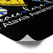 ピースラブホープAtaxia認識度シャツブルーリボン ポスター (角)