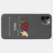 ピースラブボストンテリアかわいい犬の恋人 Case-Mate iPhoneケース (裏面(横))